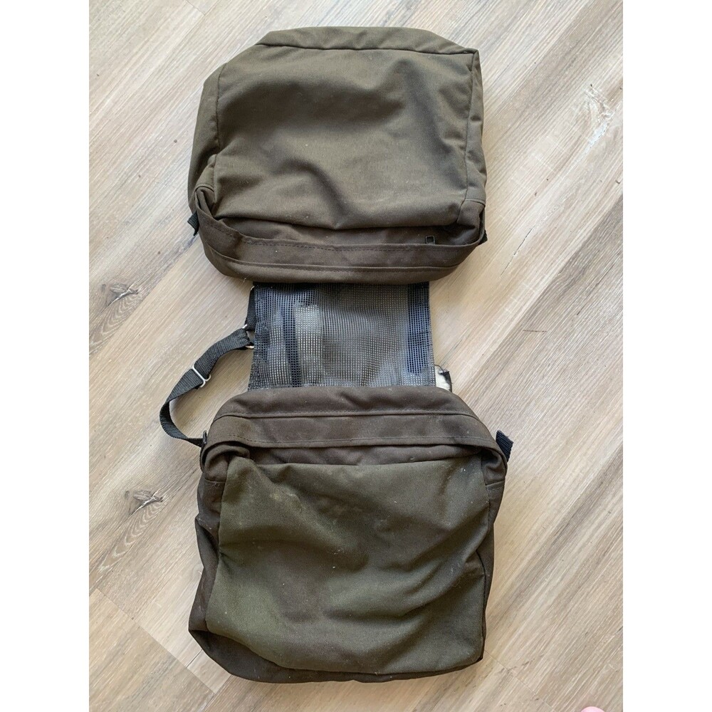 VTG Canvas Doggie Backpack Harness Saddle Bags Panniers Hiking EUC